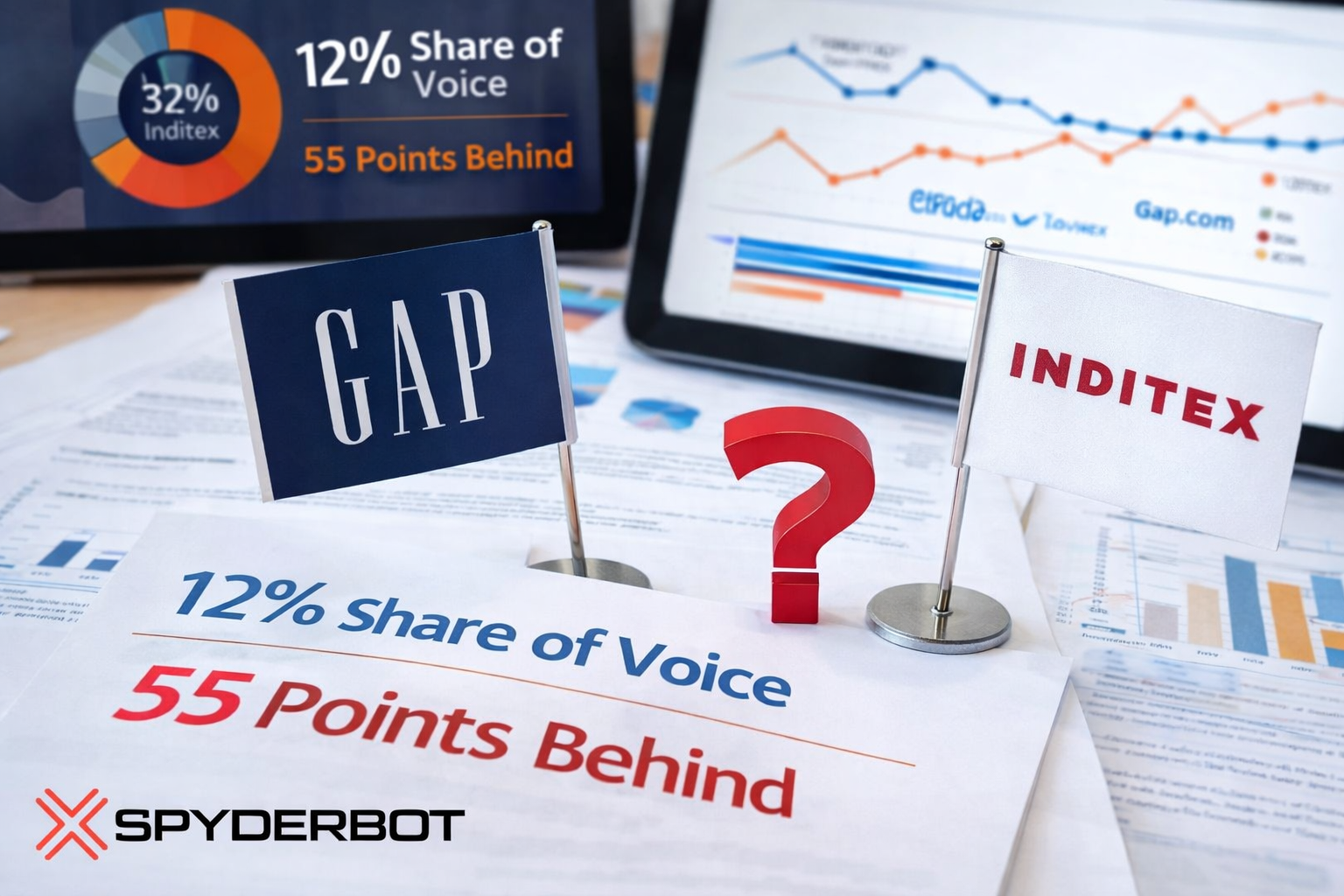 Gap.com Generative Engine Optimization: 12% Share of Voice with Critical 55-Point Trend Authority Gap Versus Inditex